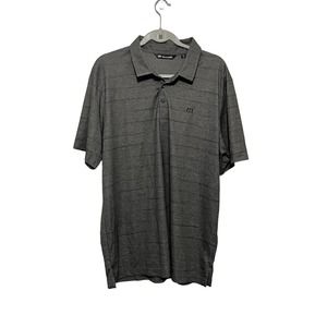 Travis Mathew Pin Stripe Gray Golf Polo Shirt New XL